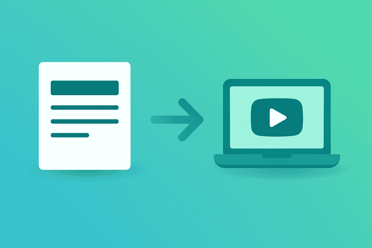 Image shows text to video conversion - Turn Blog Post Into Video