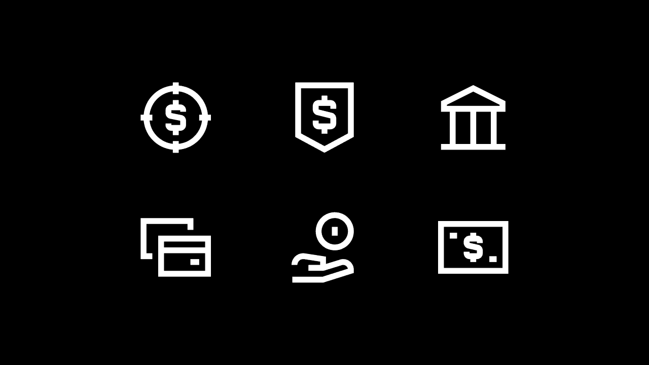 Sharp Line Finance Icon Set