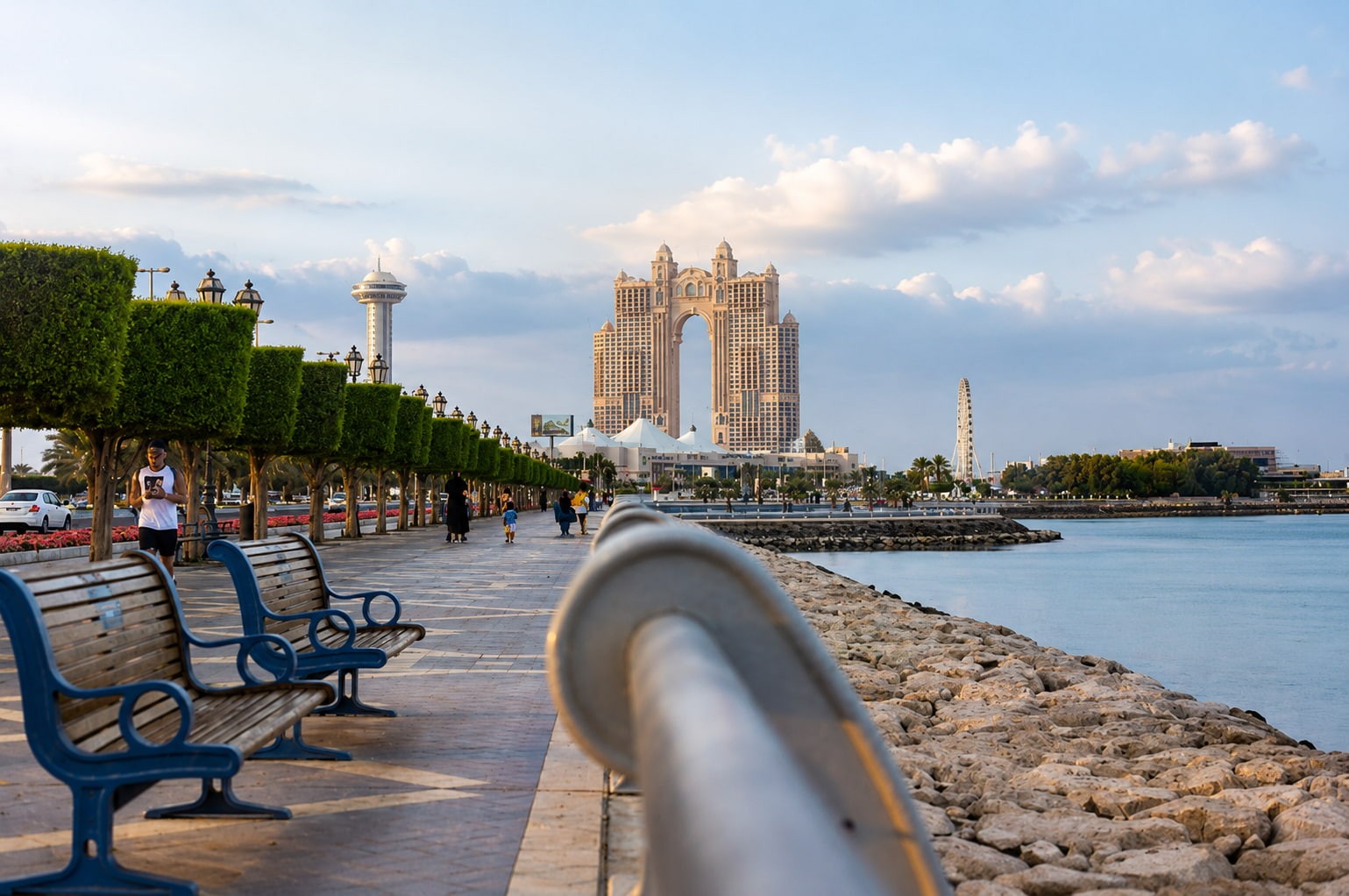 Corniche promenade near Al Bateen supporting daily movement and connectivity