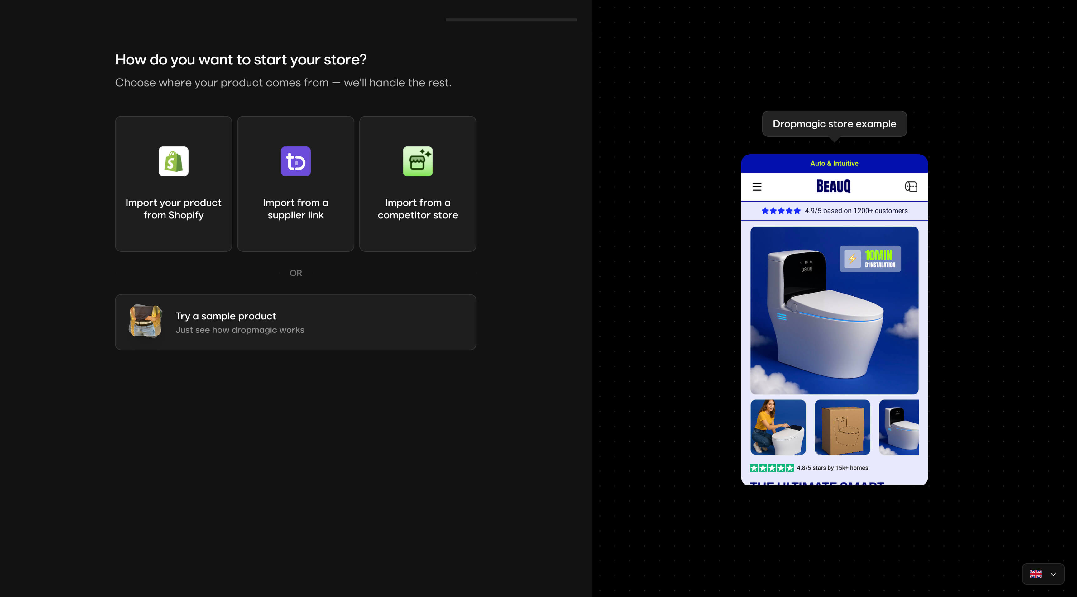 Dropmagic one-click product import from AliExpress Amazon and Alibaba