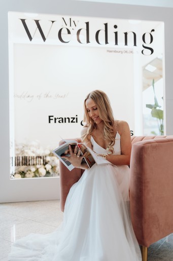Girl walking in the big building