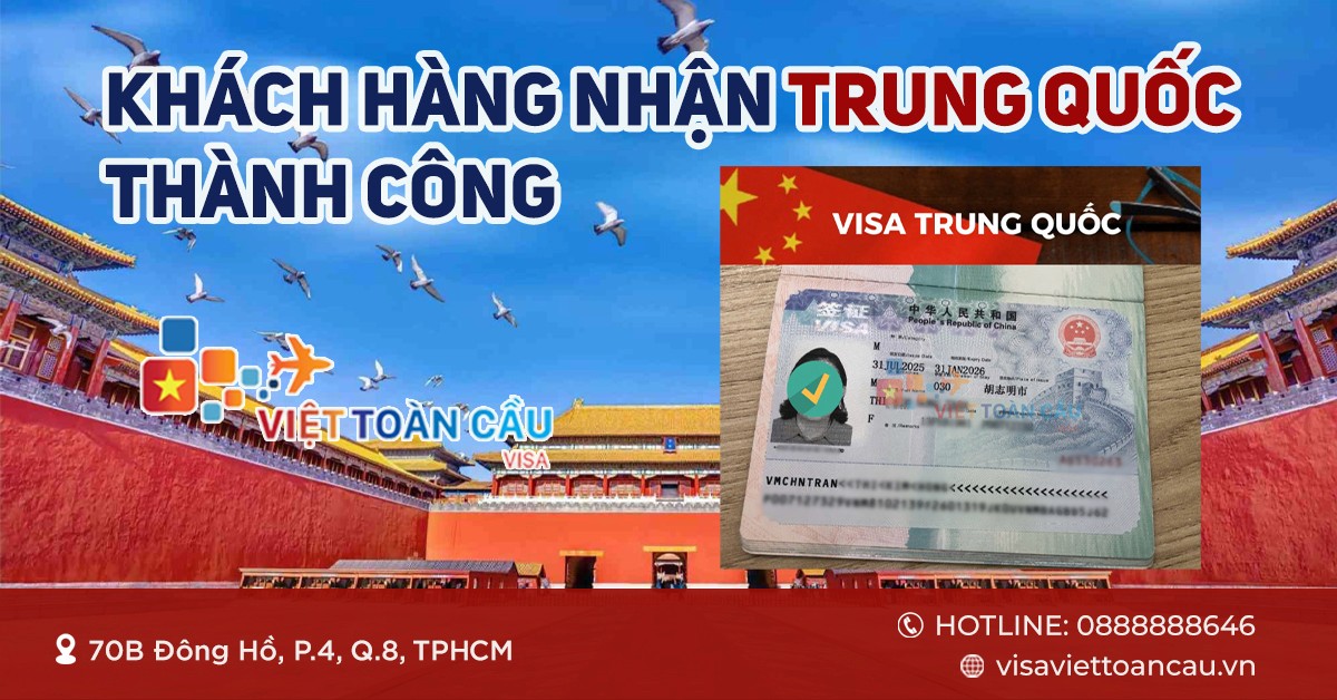 Khách hàng nhận visa công tác Trung Quốc thành công