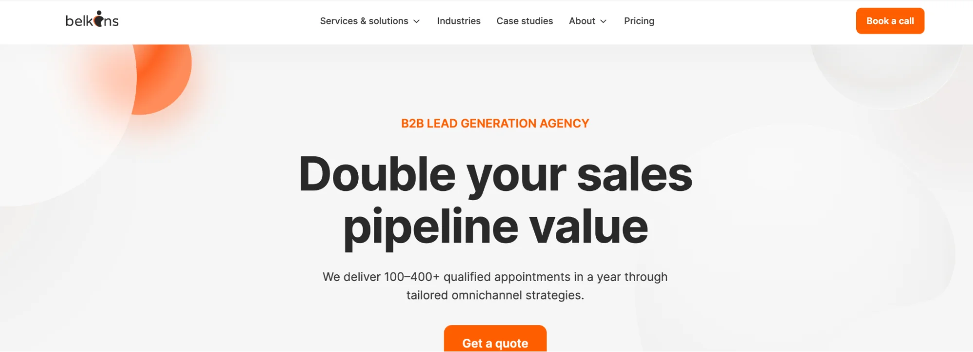 Belkins.io homepage: B2B appointment setting and lead generation agency