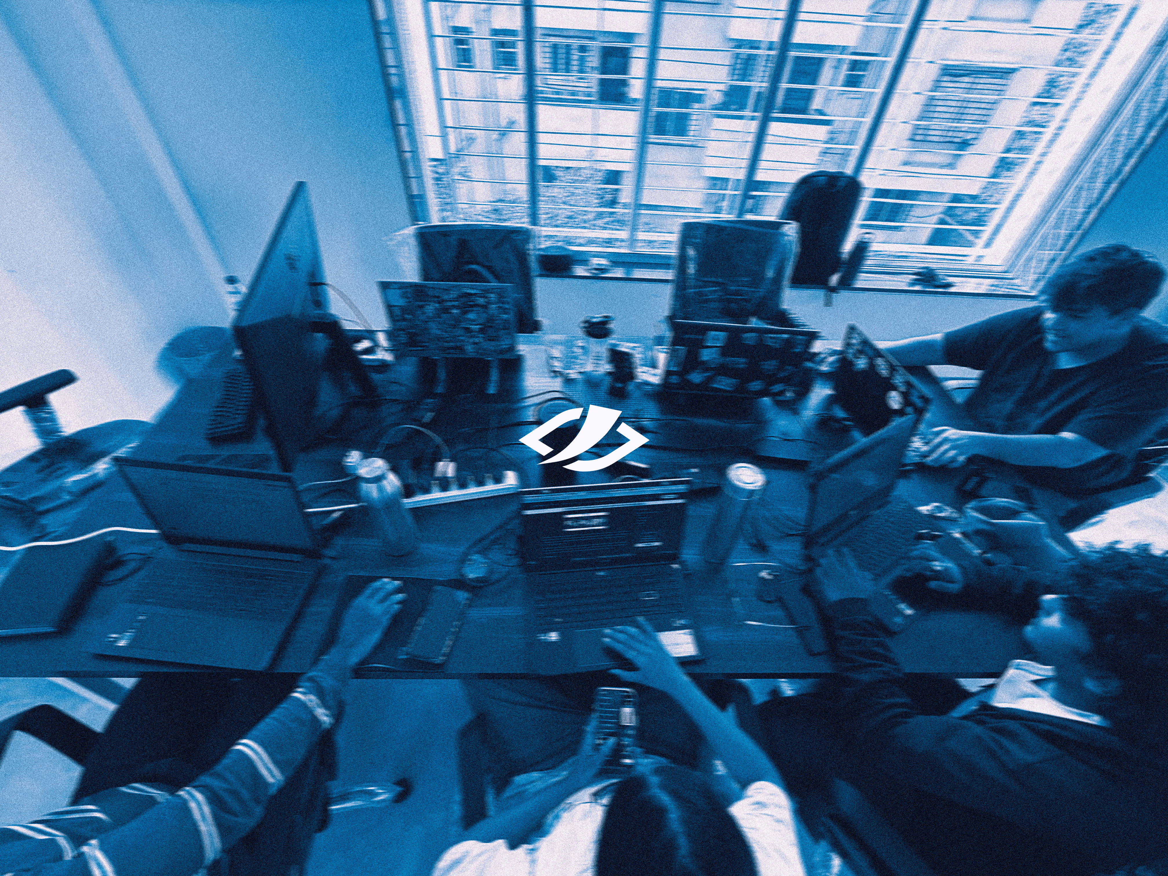 Office Picture with dark elements and blue light