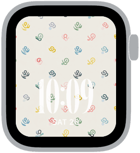 spring icons Apple Watch face preview 5 featuring floral, modern, and spring.