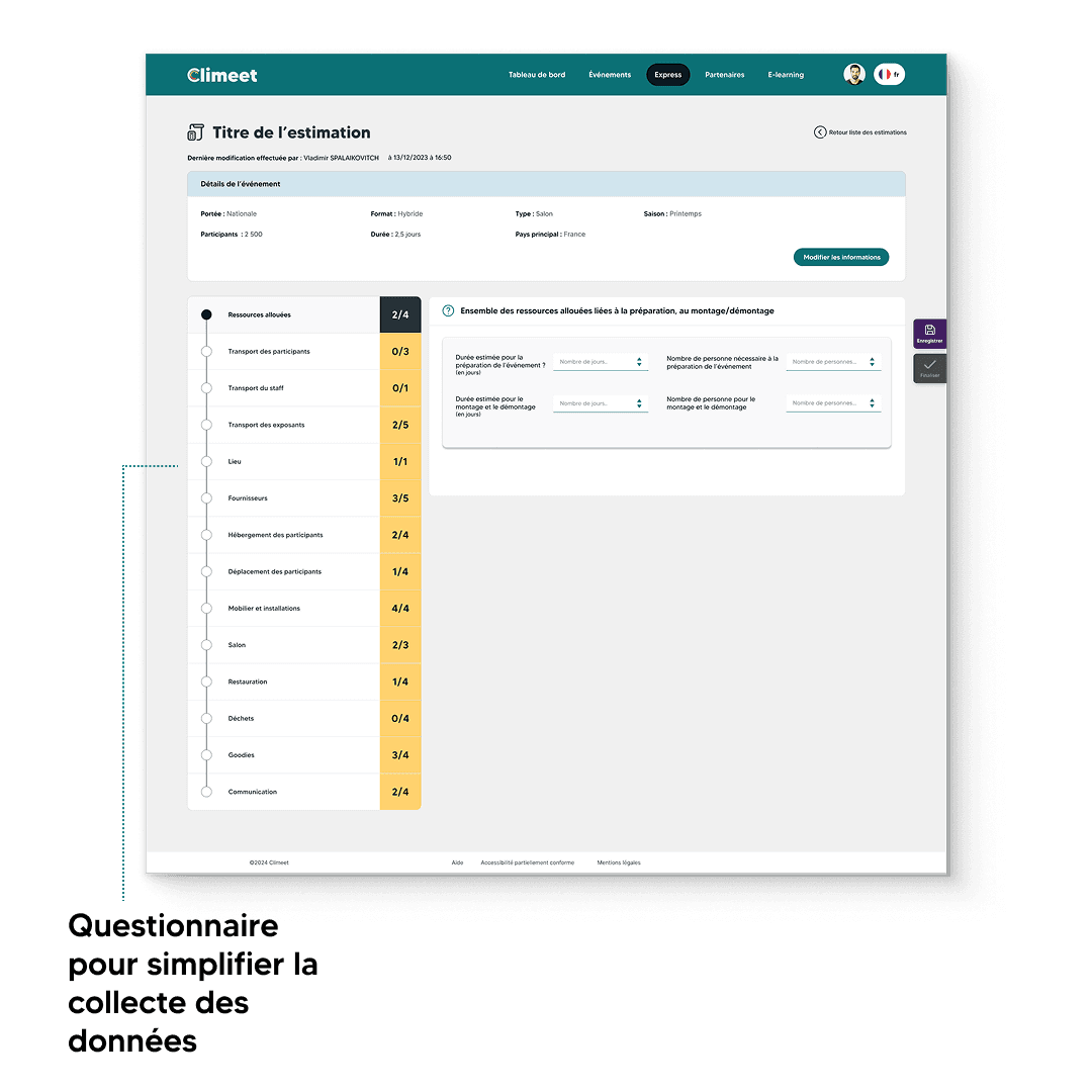 Module d'estimation annoté