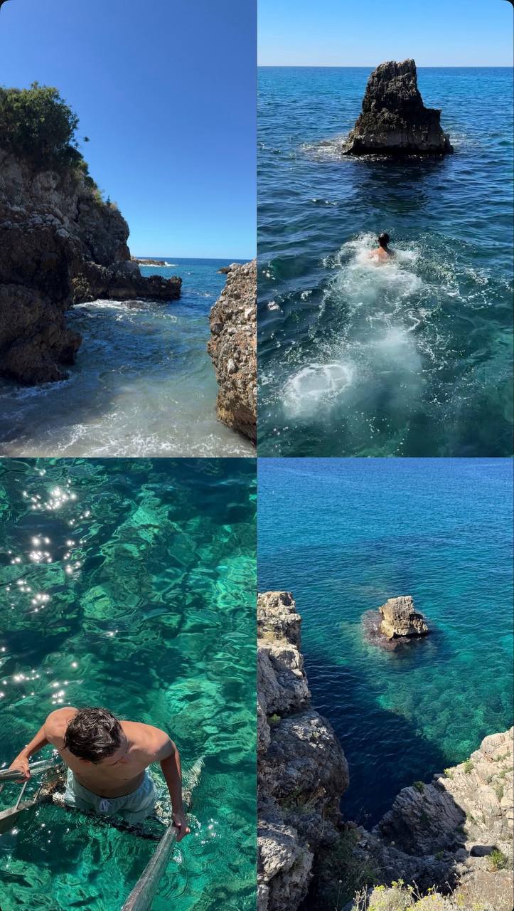 Vintage Car Under Palm Trees