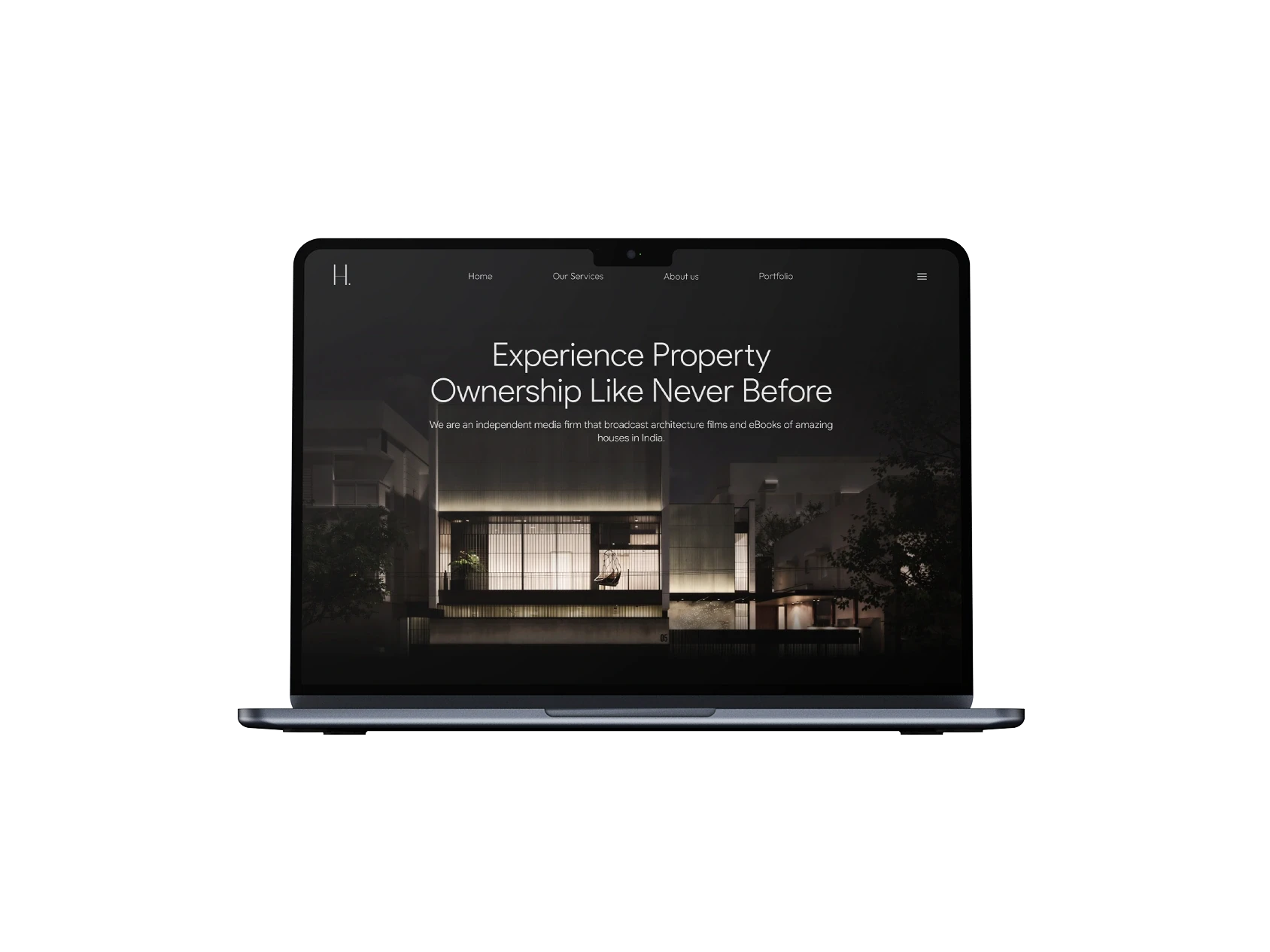 HEEL Architects website shown on laptop with full architecture portfolio layout by Digital Seed