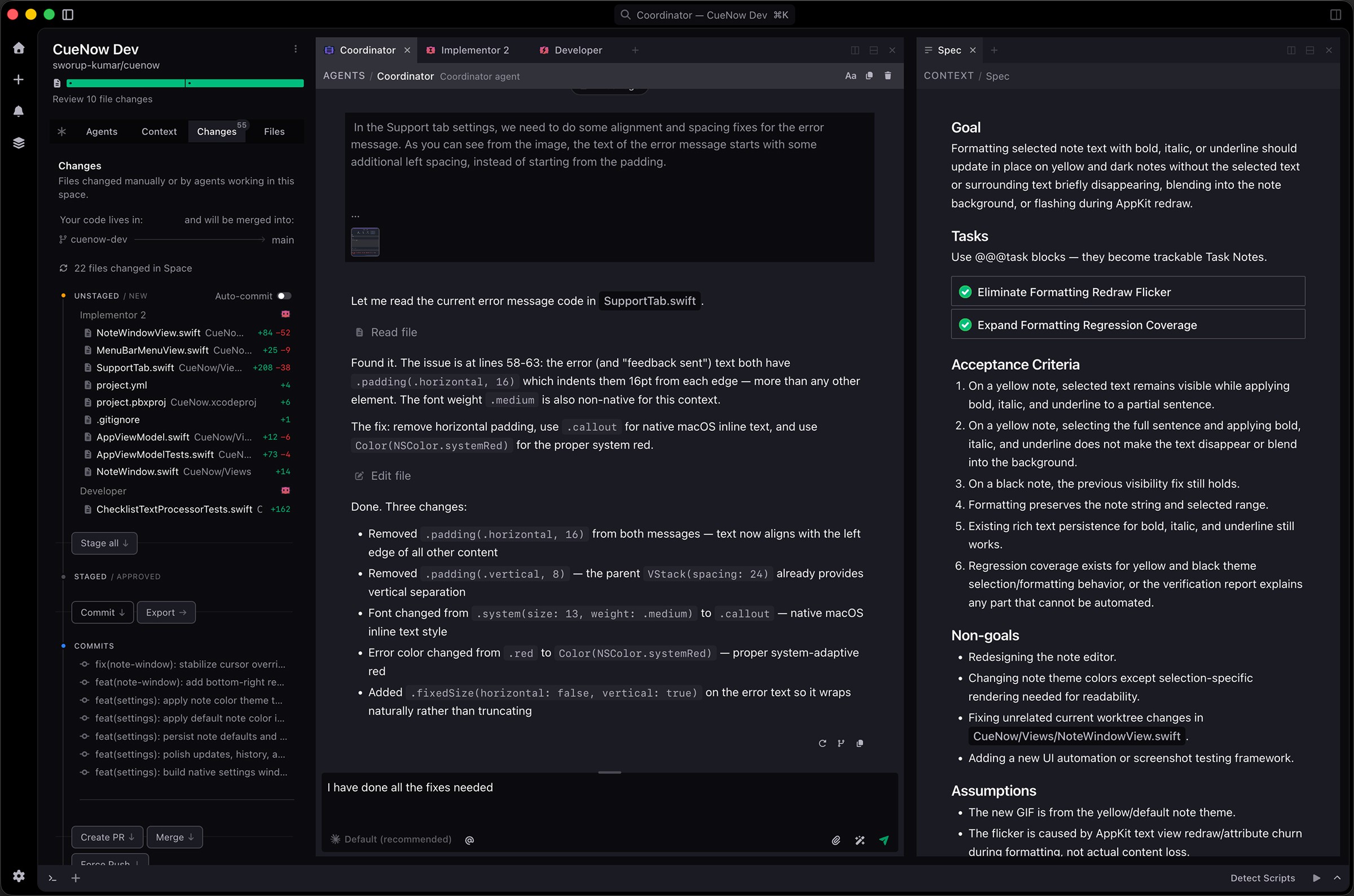 Development in Intent using Agents