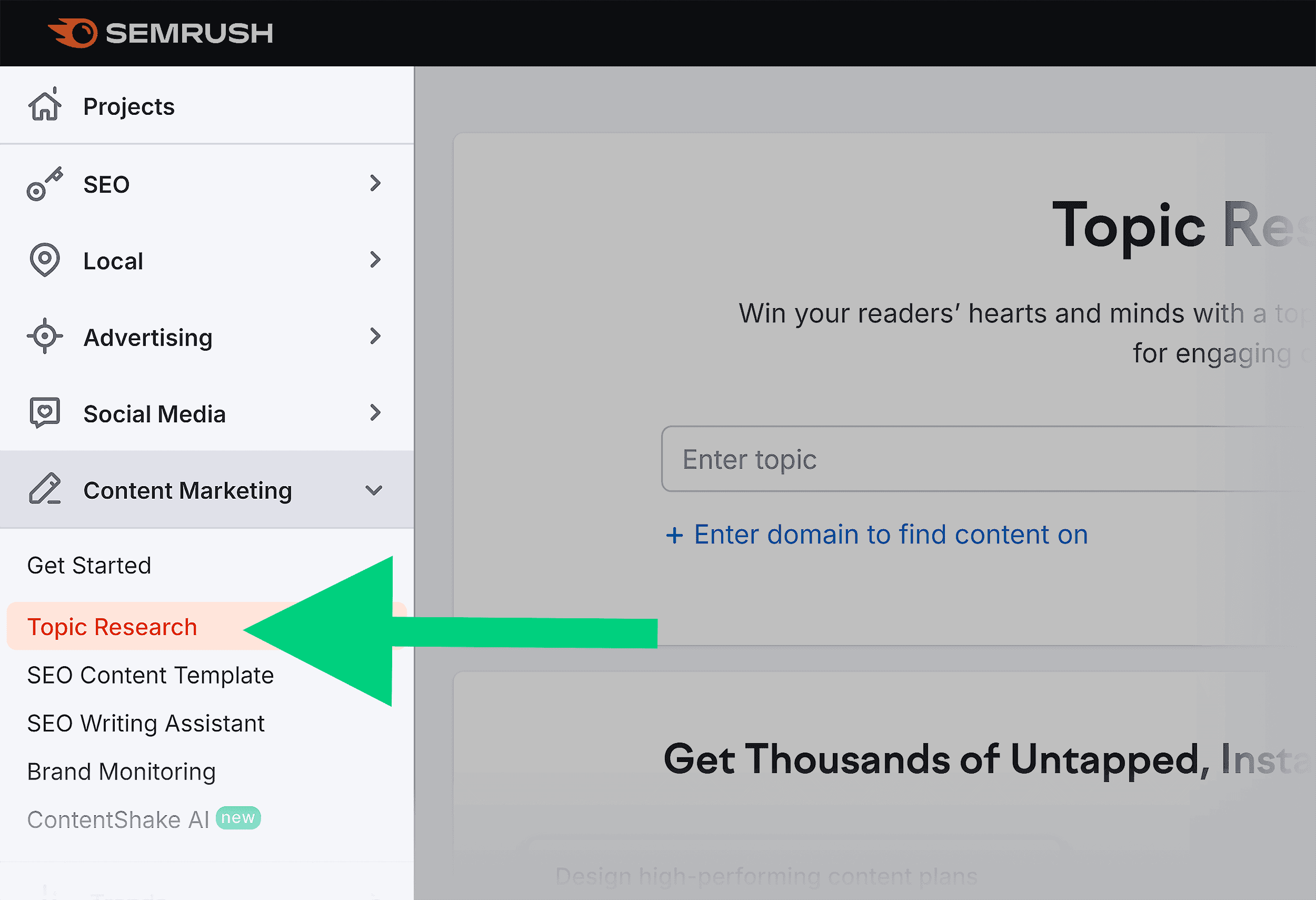 Semrush – Topic Research