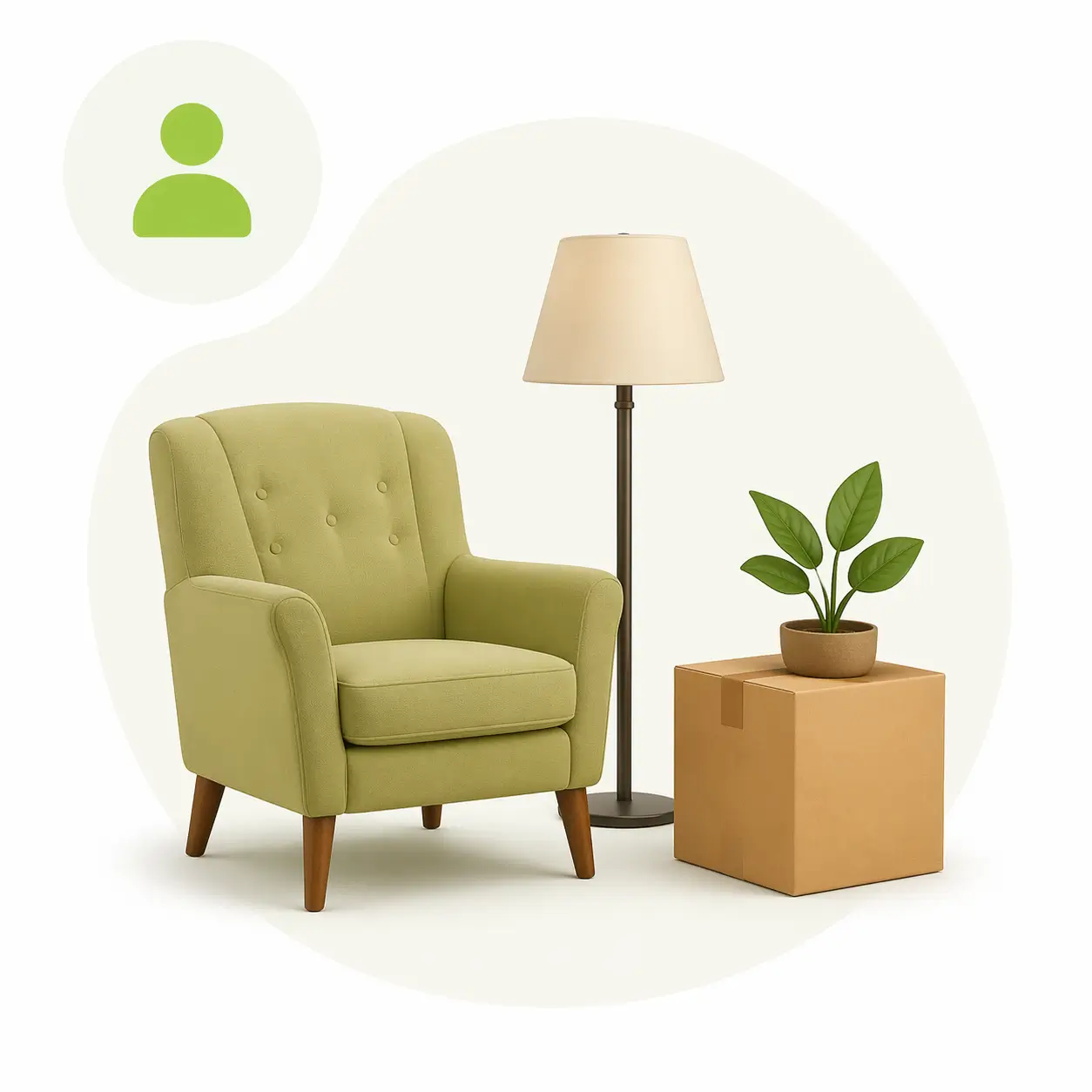 A smartphone displaying a price range for a moving with a check-icon above it