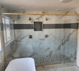 a man in a yellow shirt is working on a roof