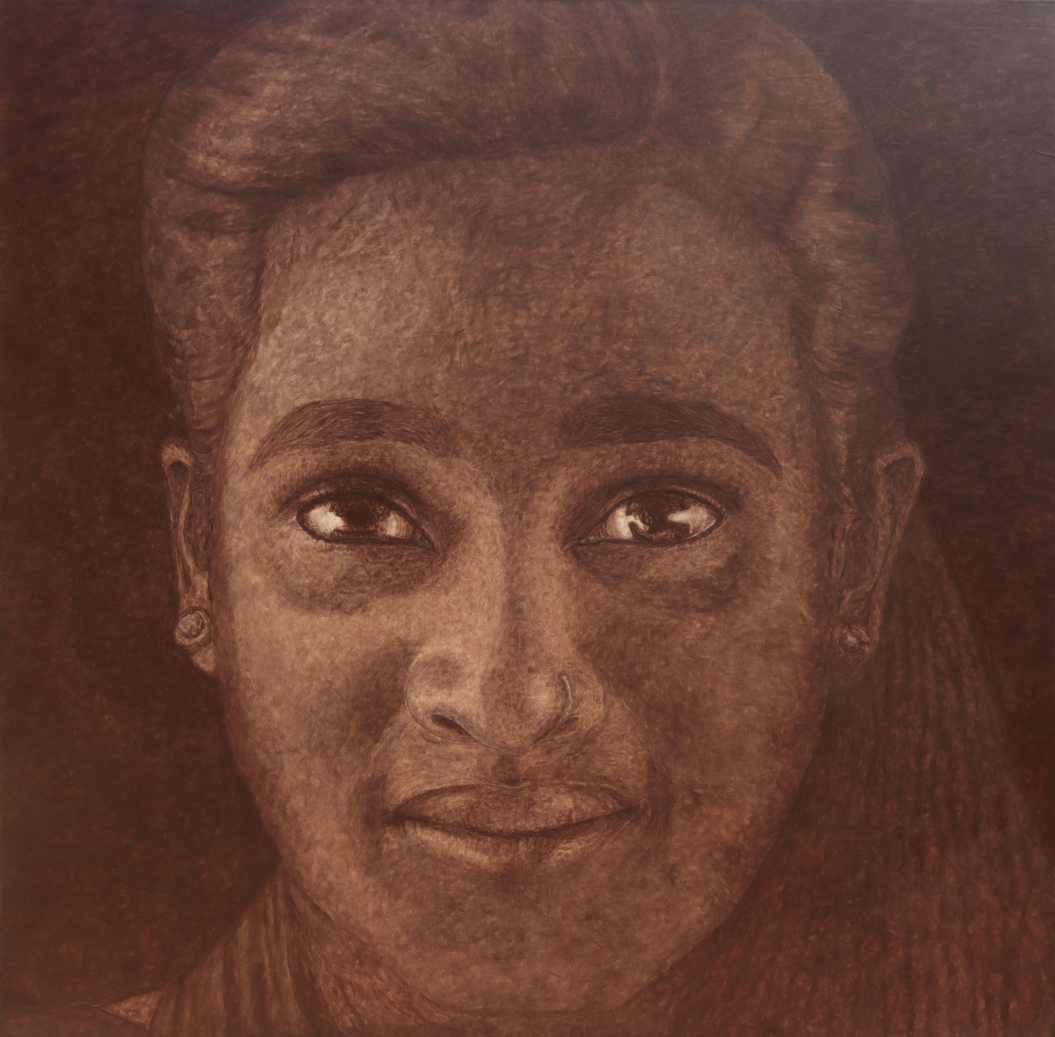 herd of sheep on road painting