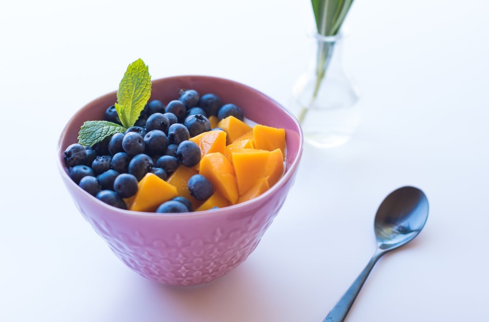 Mango e mirtilli