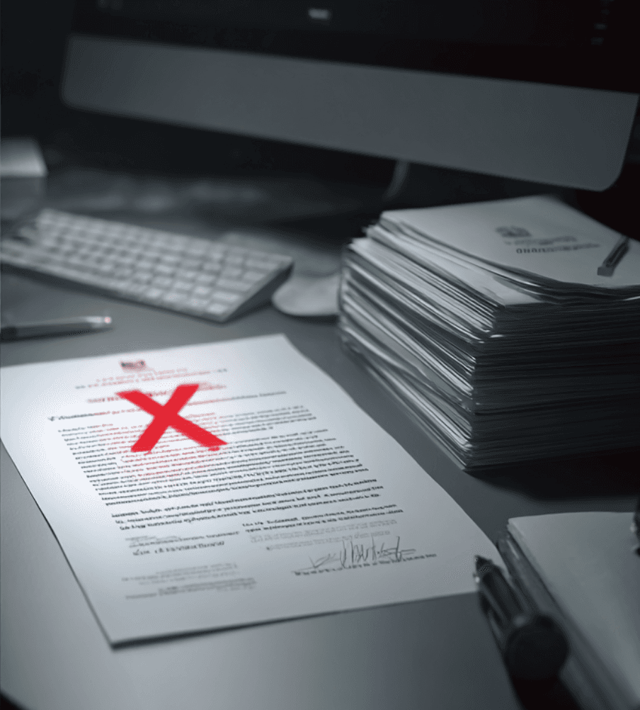 Document with an error mark
