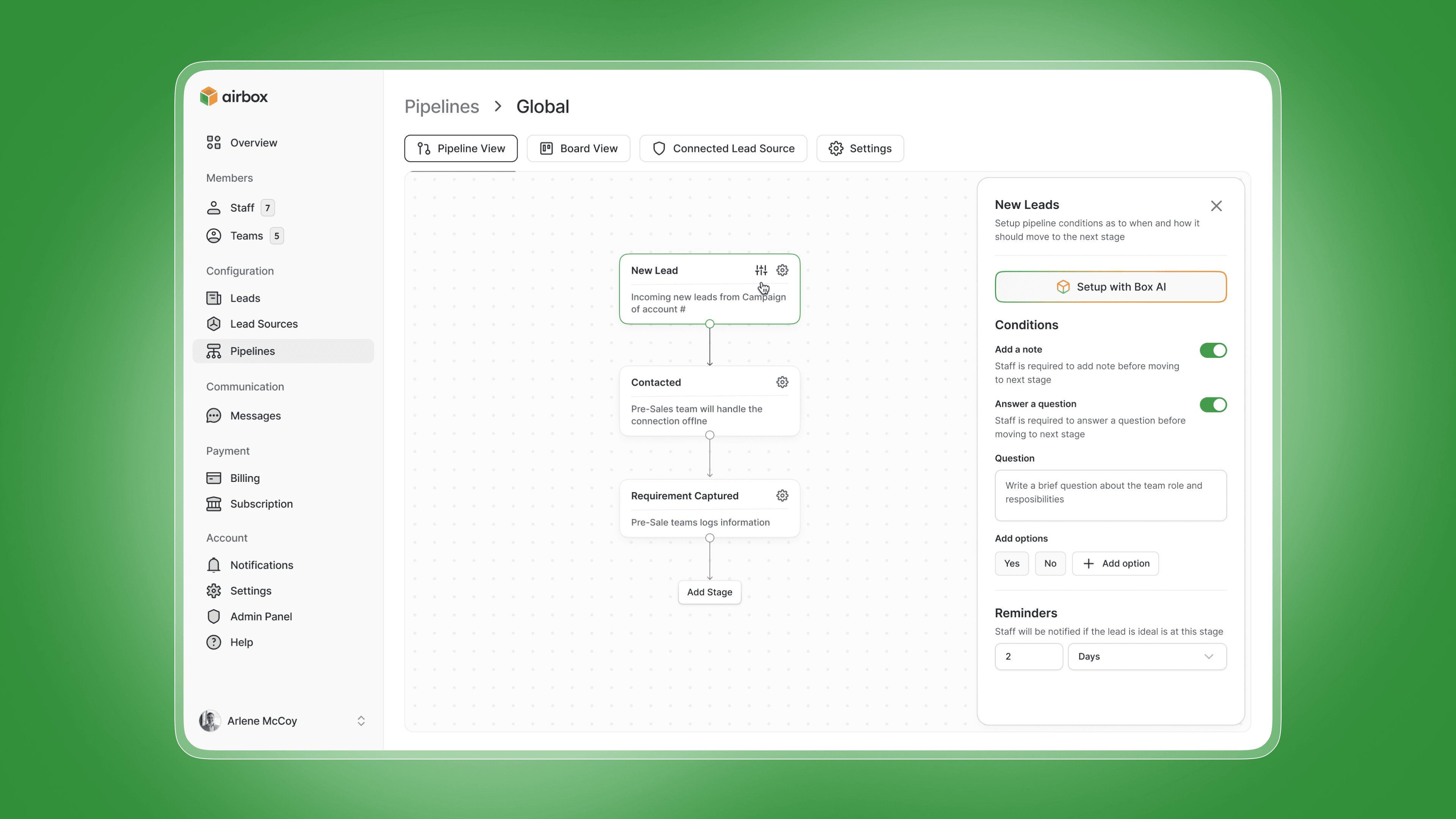 Box AI. Airbox Pipeline creation feature