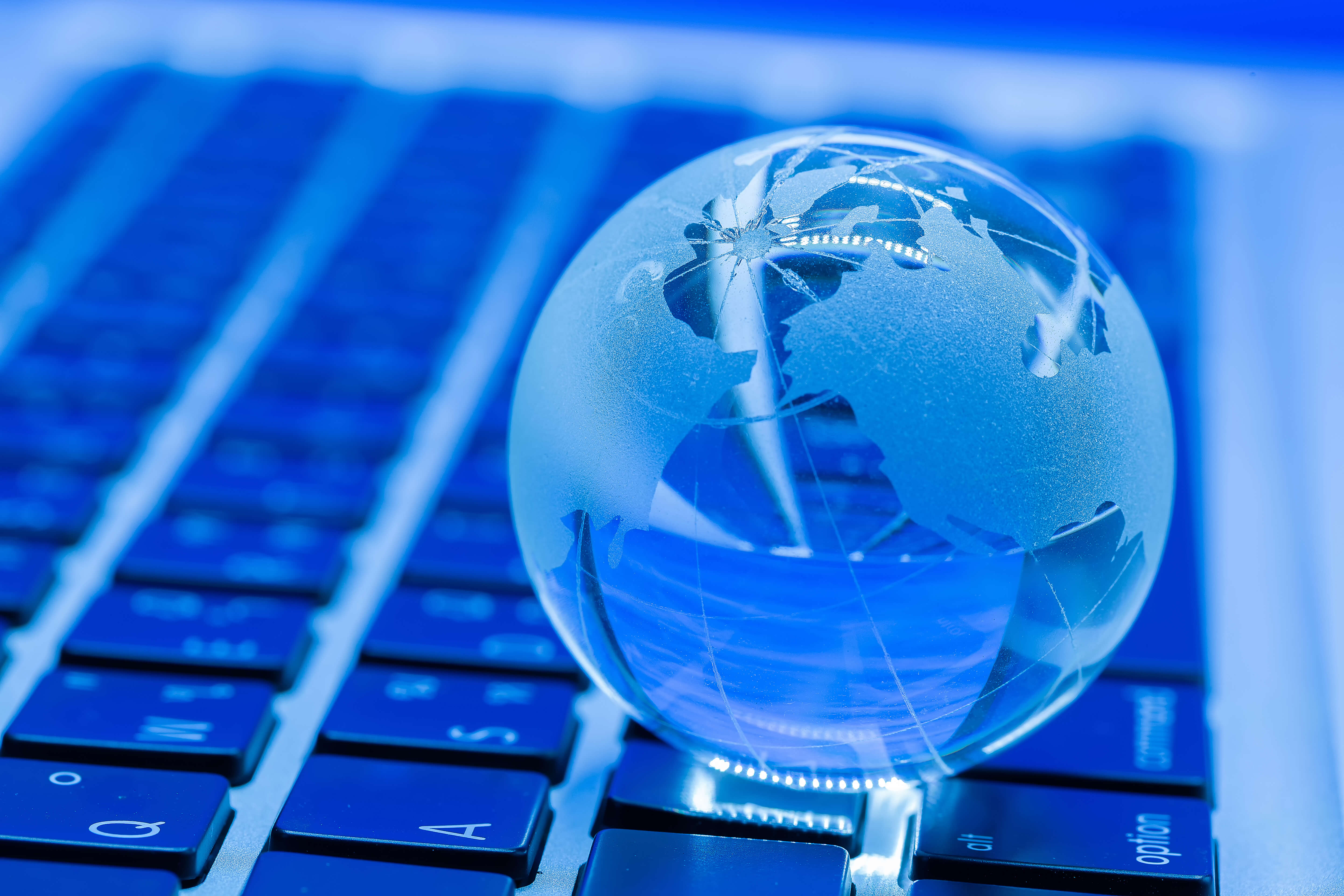 Globe on a laptop