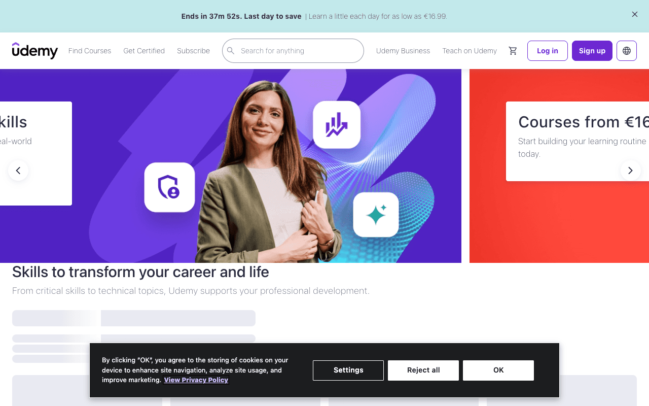 Udemy екранна снимка