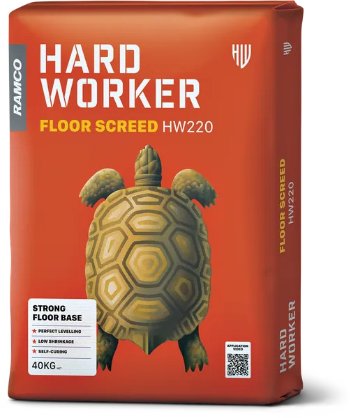 Hard Worker Floor Screed for levelling floors and creating a strong, even base for tiling or other finishes.