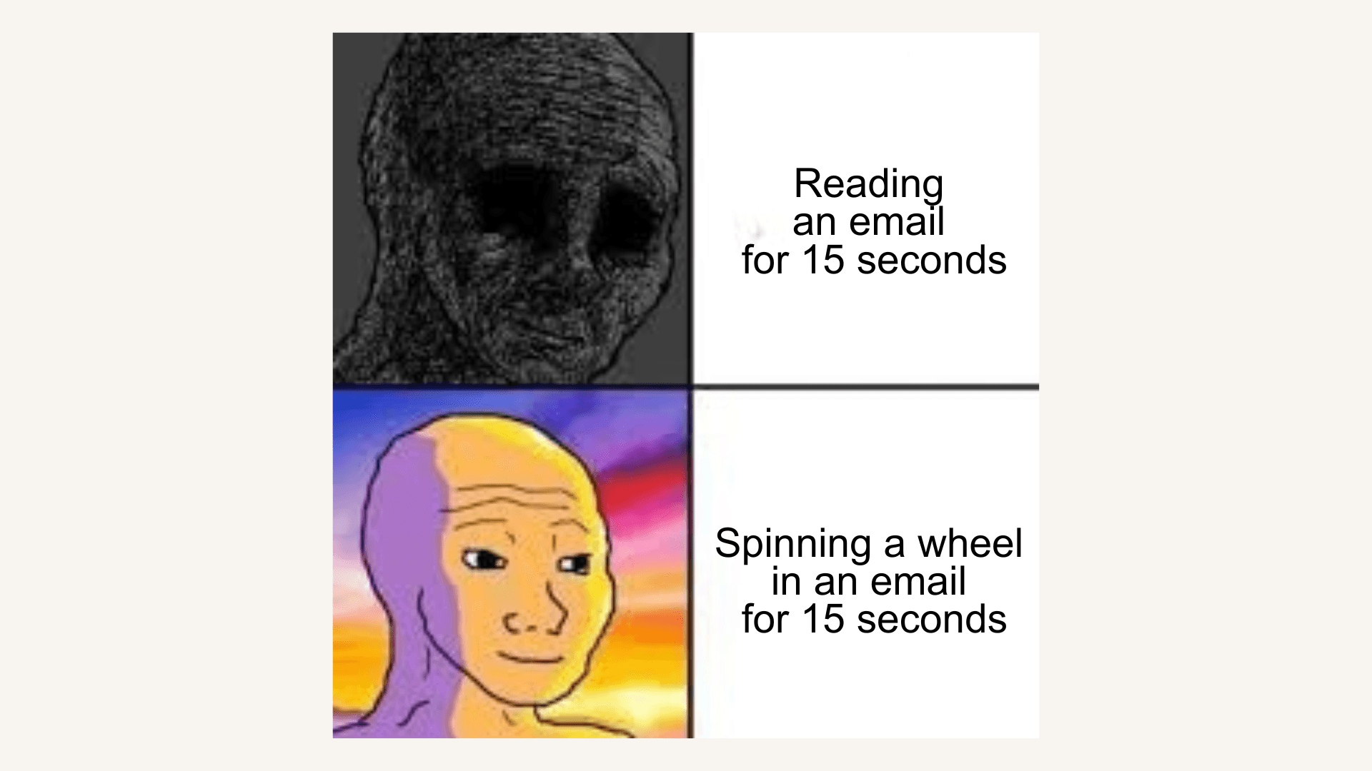 Meme showing how people enjoy playing games on emails