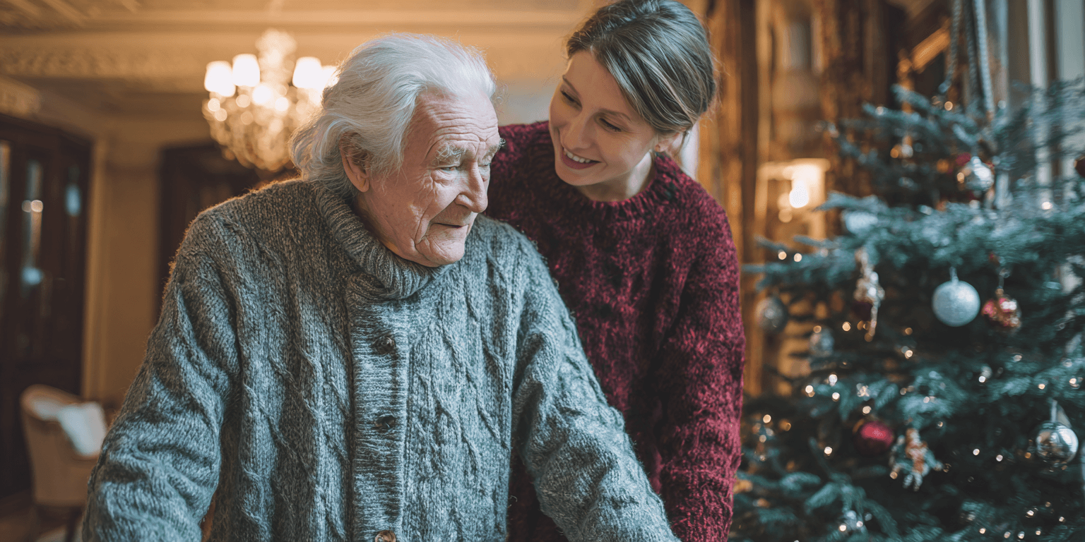 a relative searching for home care for her senior grandfather during the holidays