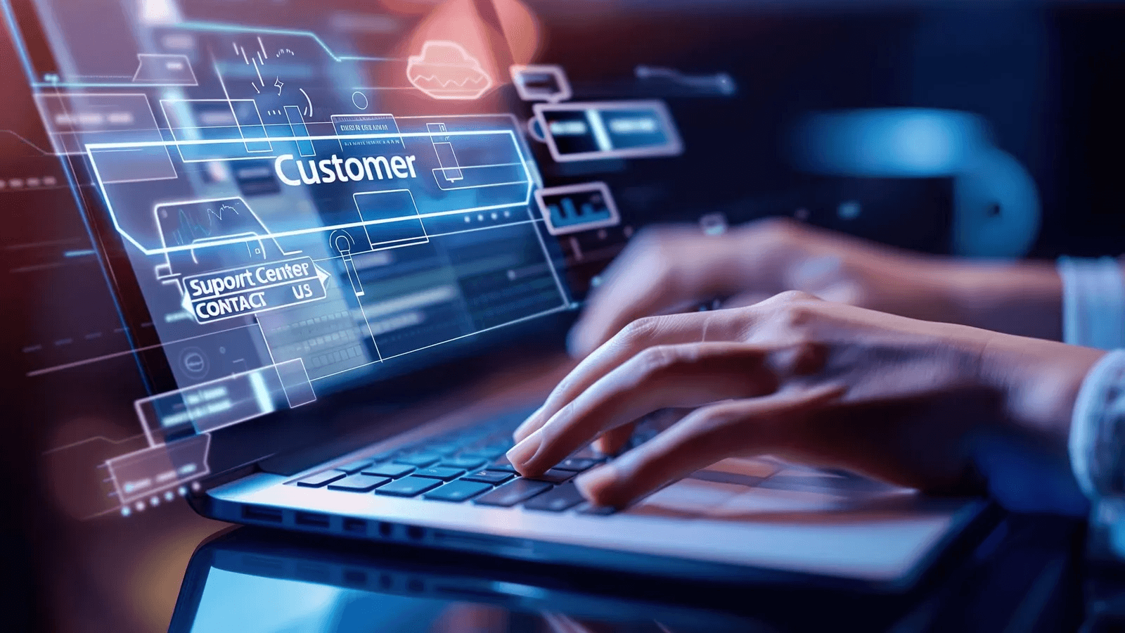 Digital customer support interface on laptop - Ada Competitors