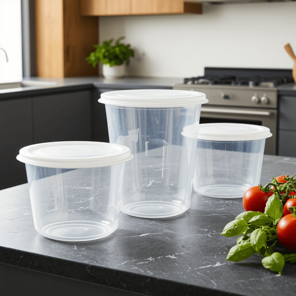 product photography of set of food storage containers