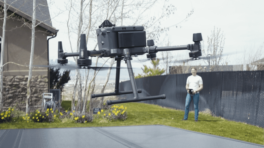 Drone pilot preparing for yard scan