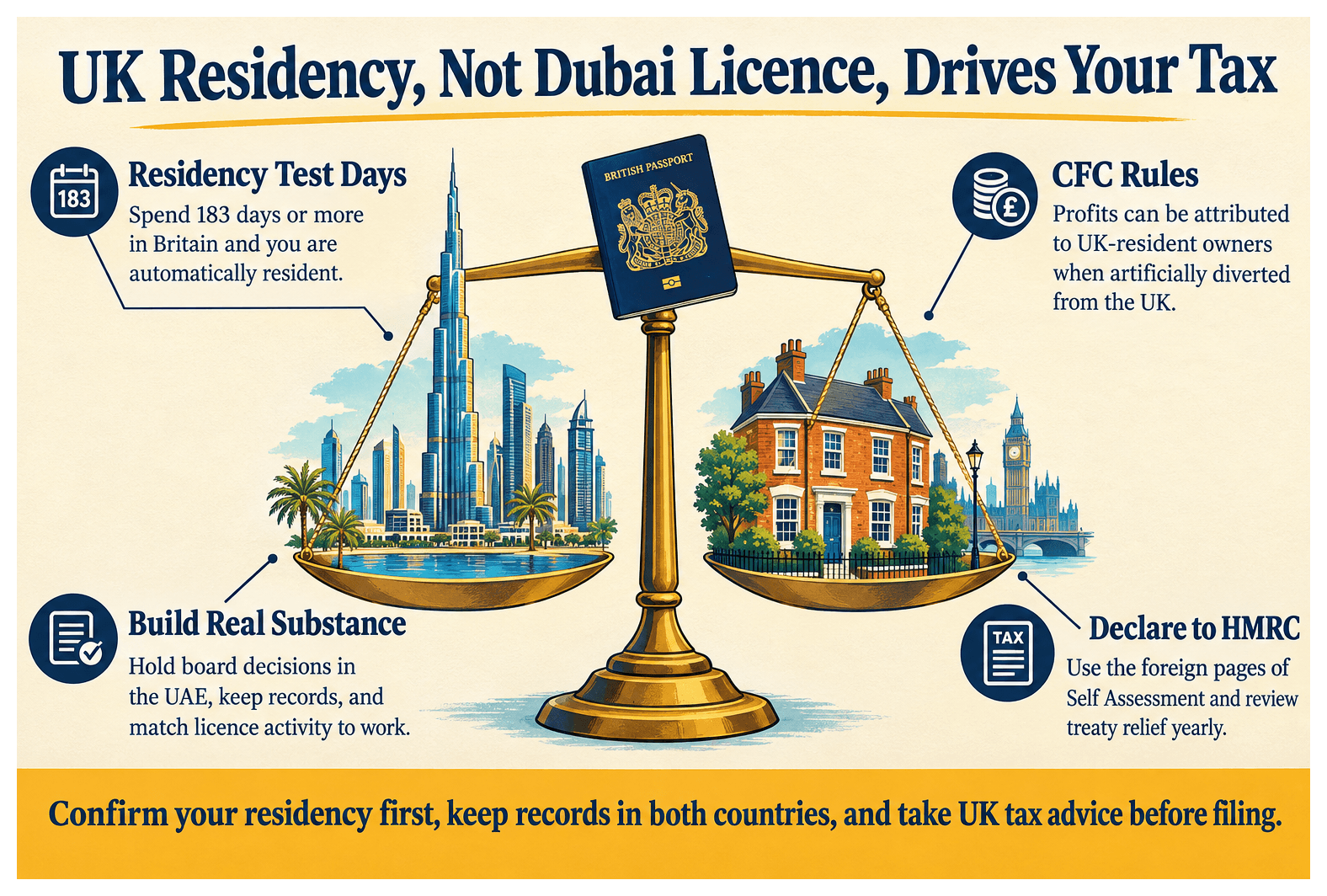 Infographic: What UK Tax Rules Apply When You Also Own a Dubai Company