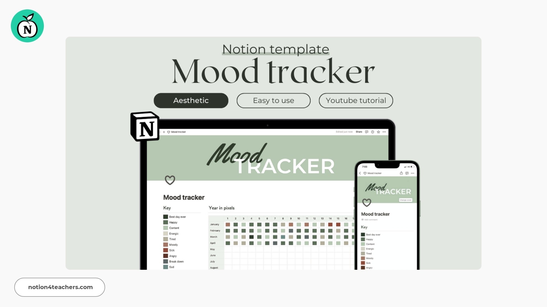 Notion mood tracker by Uyilo