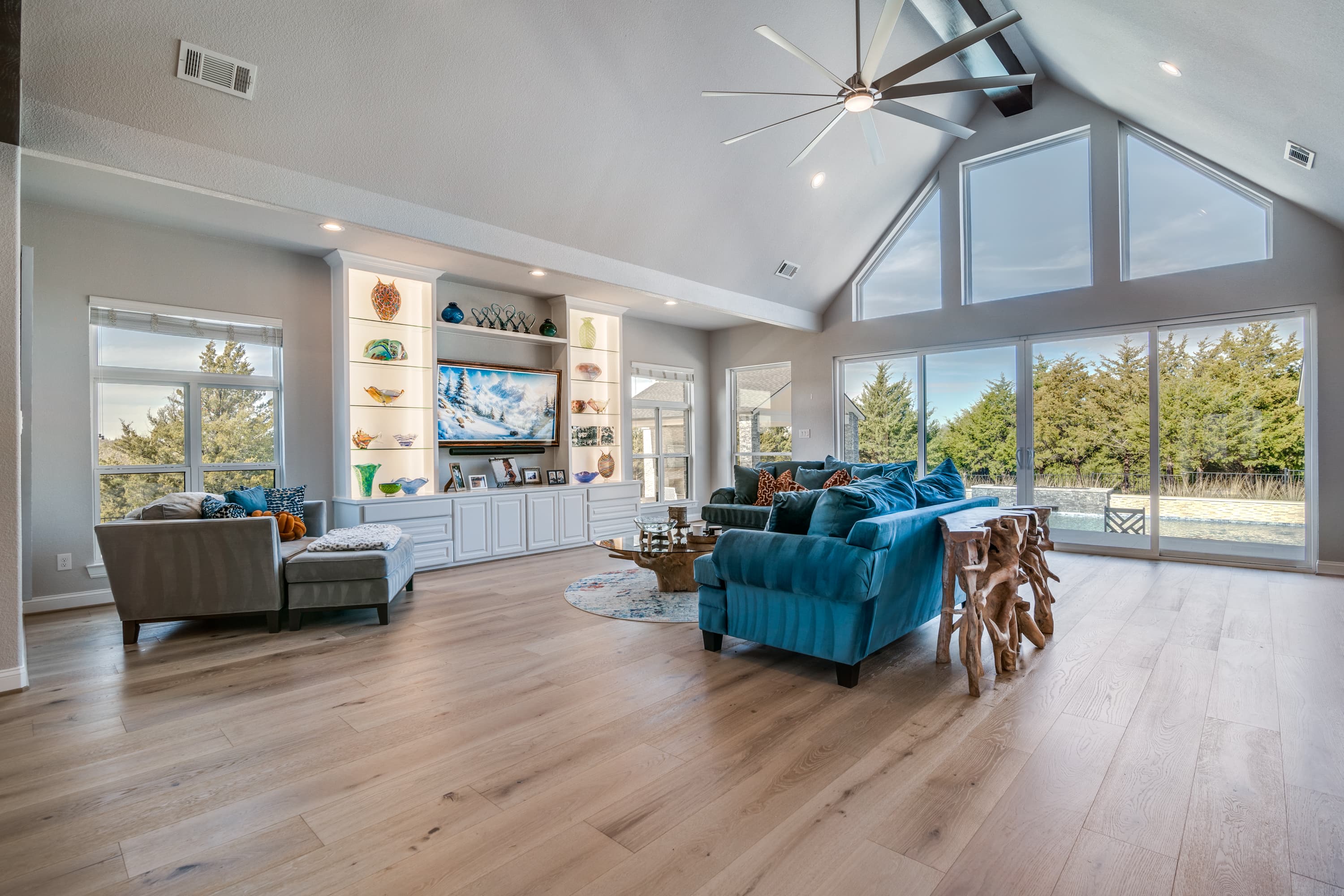 modern open concept living room