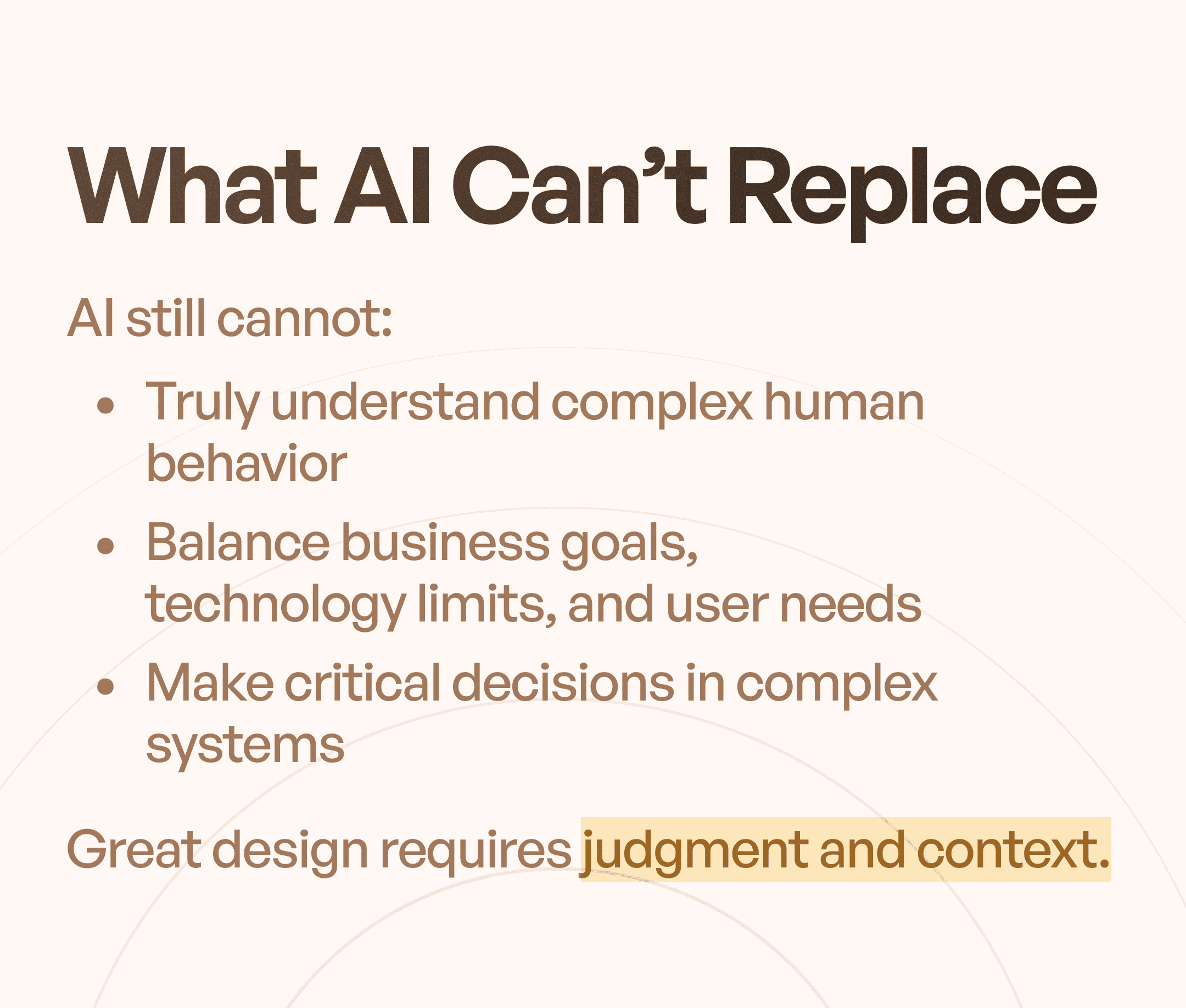 What AI can't replace in details
