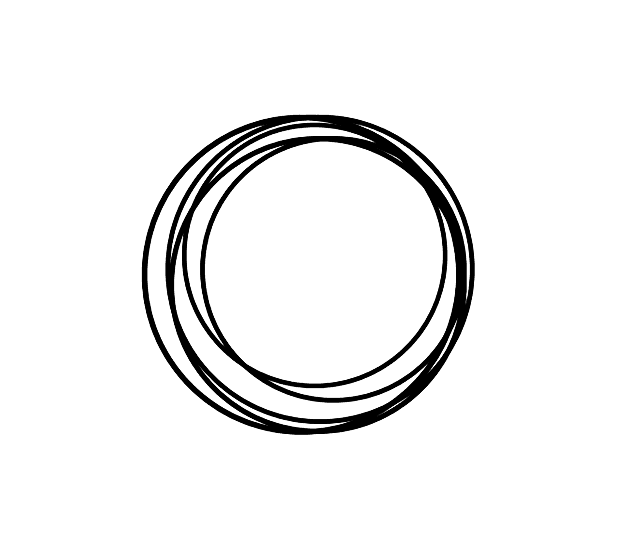 Black circles in various sizes on a transparent background.