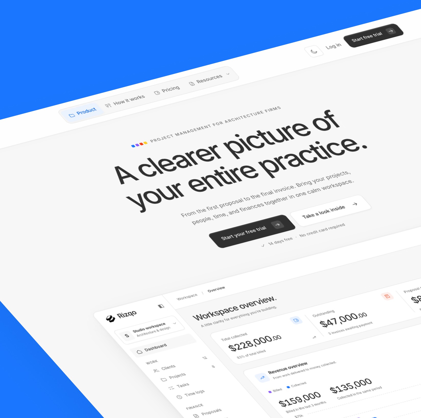 Rizqo architecture practice software website design