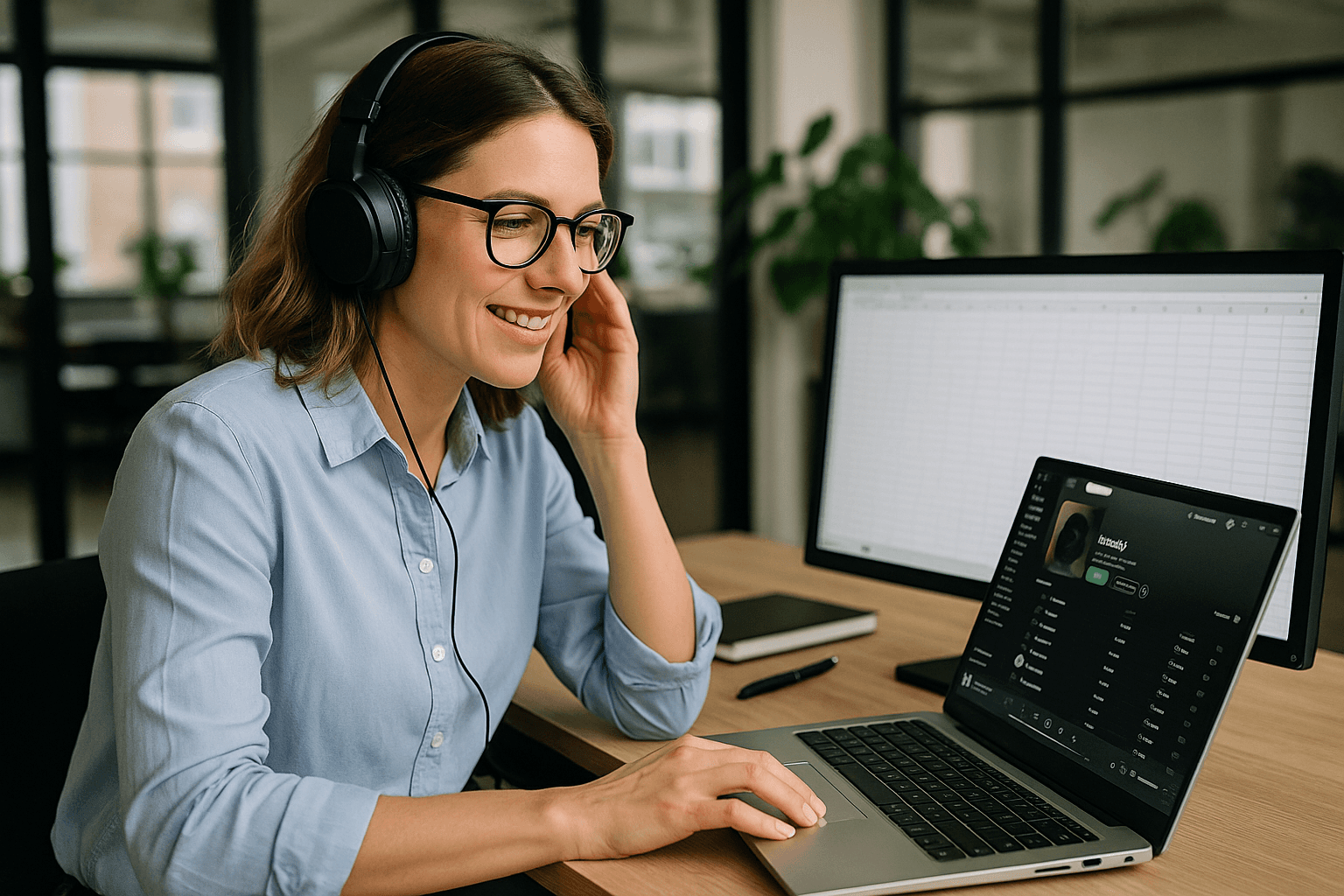 Team member exploring AI-powered corporate training dashboard