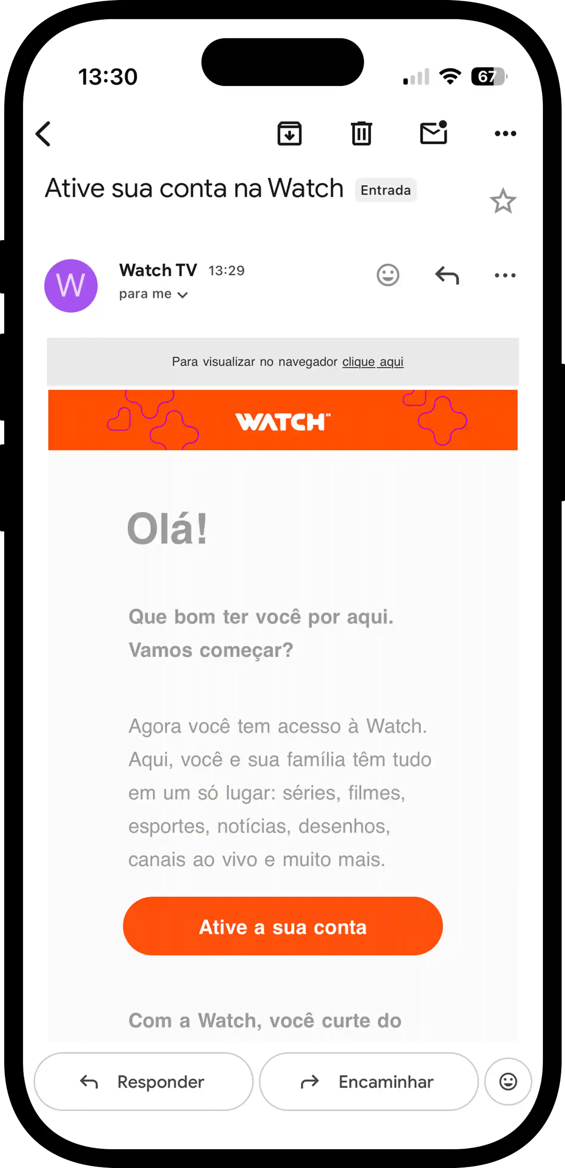 Tela do passo 1 da ativação do HBO Max