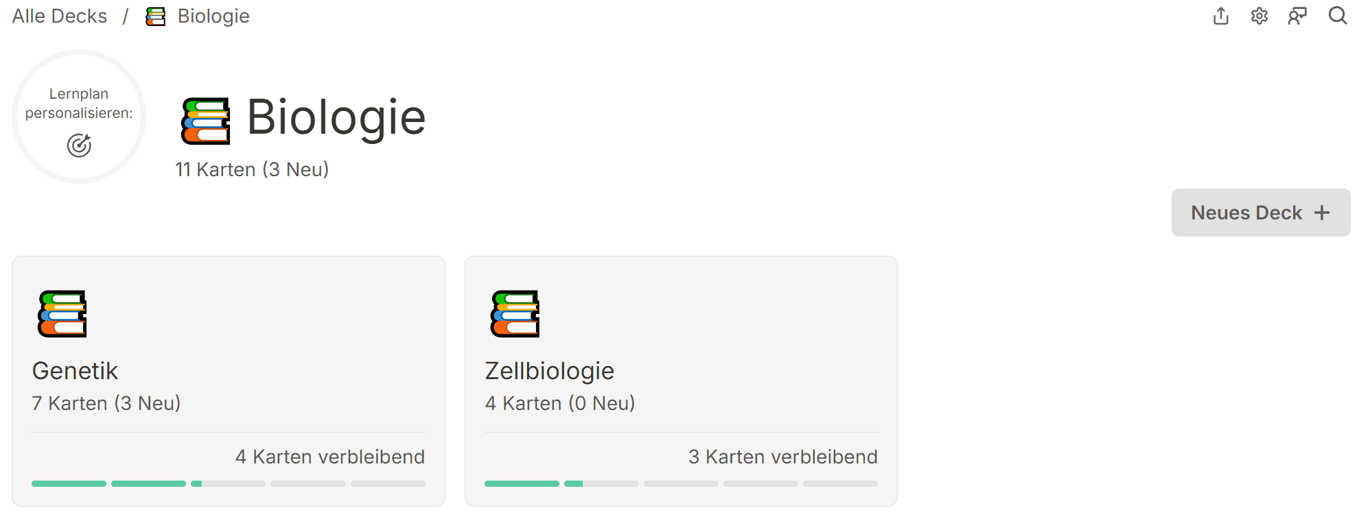 Strukturierung deiner Decks