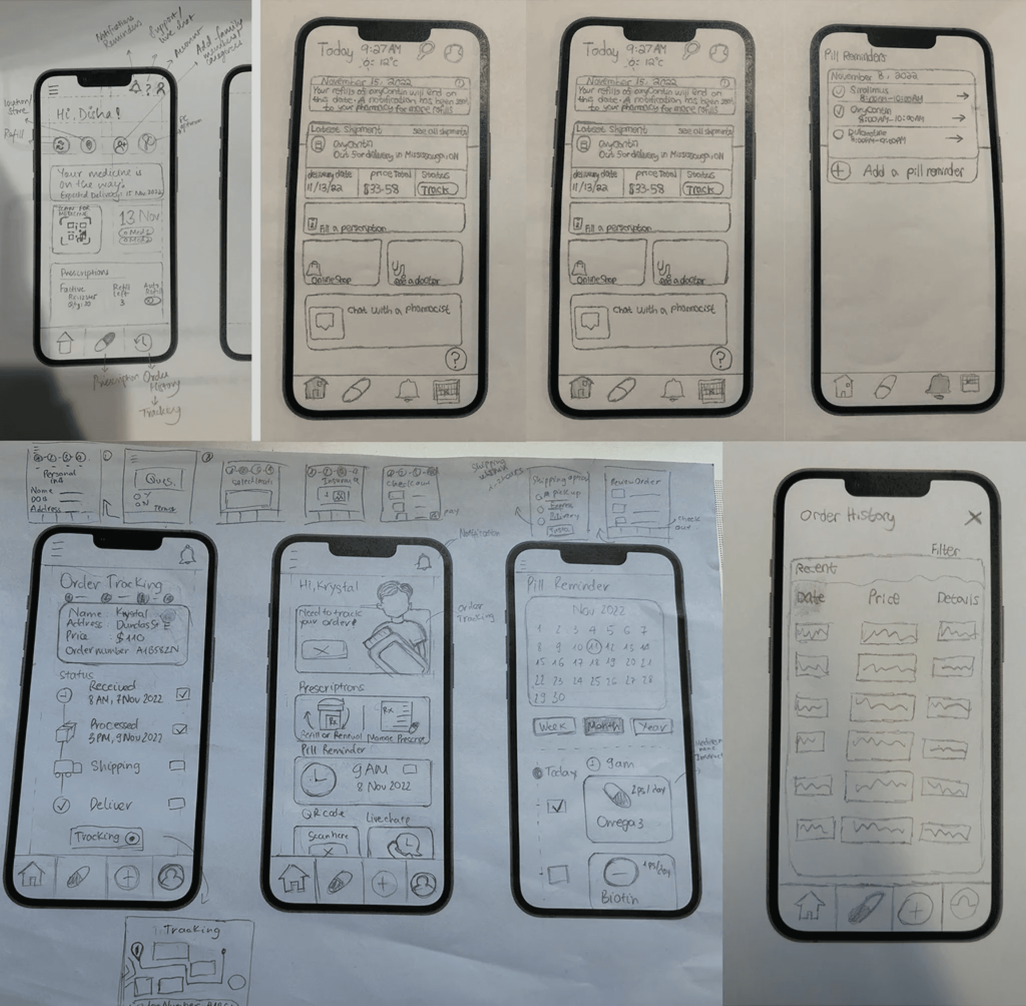 SDM sketch and wireframe exploration