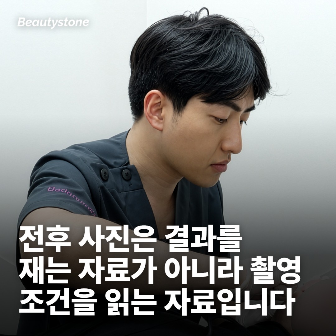 전후 사진에서 먼저 볼 것은 얼굴이 아니라 촬영 조건