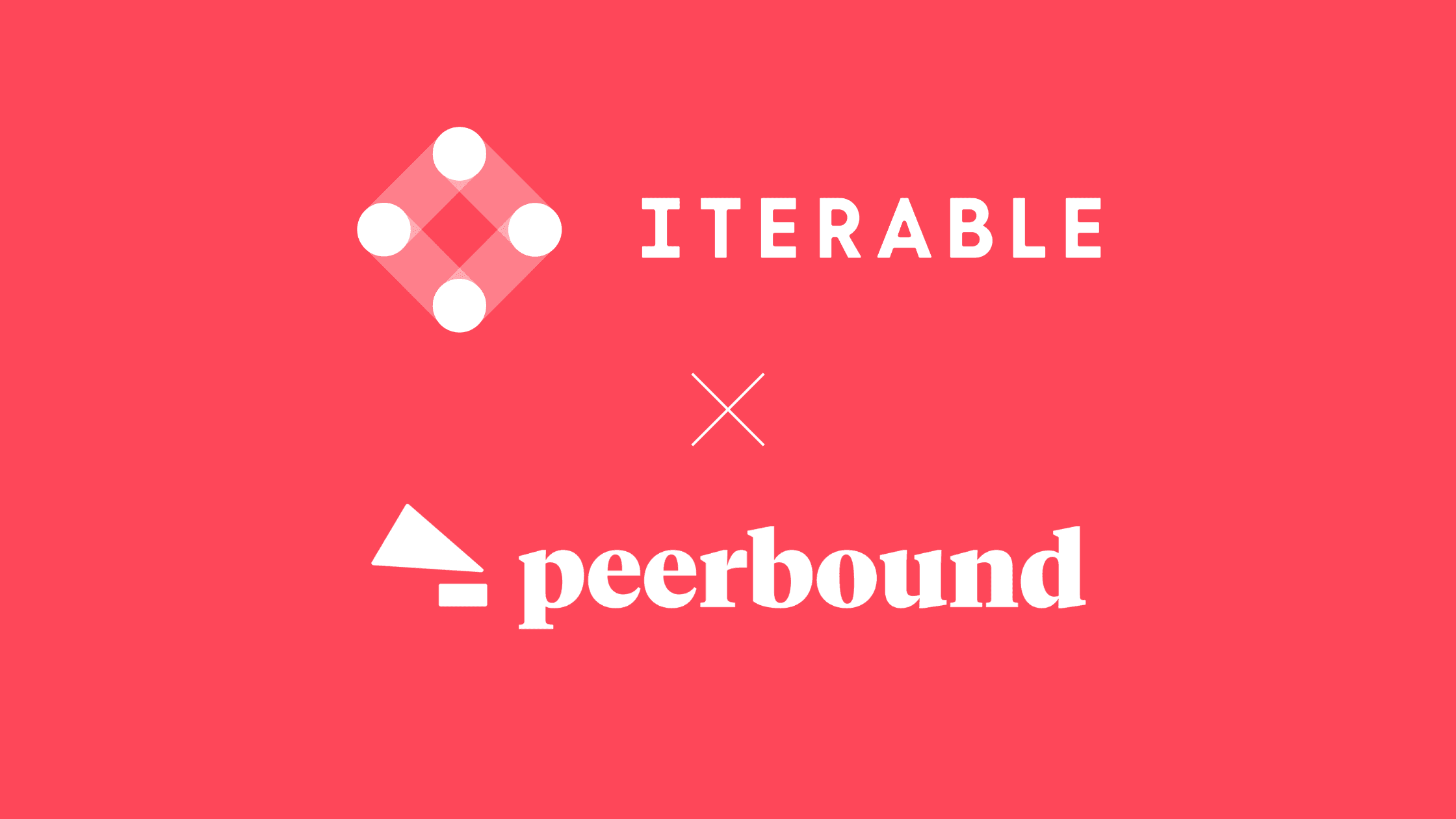 Iterable logo paired with Peerbound logo, representing their partnership to deliver better customer stories.