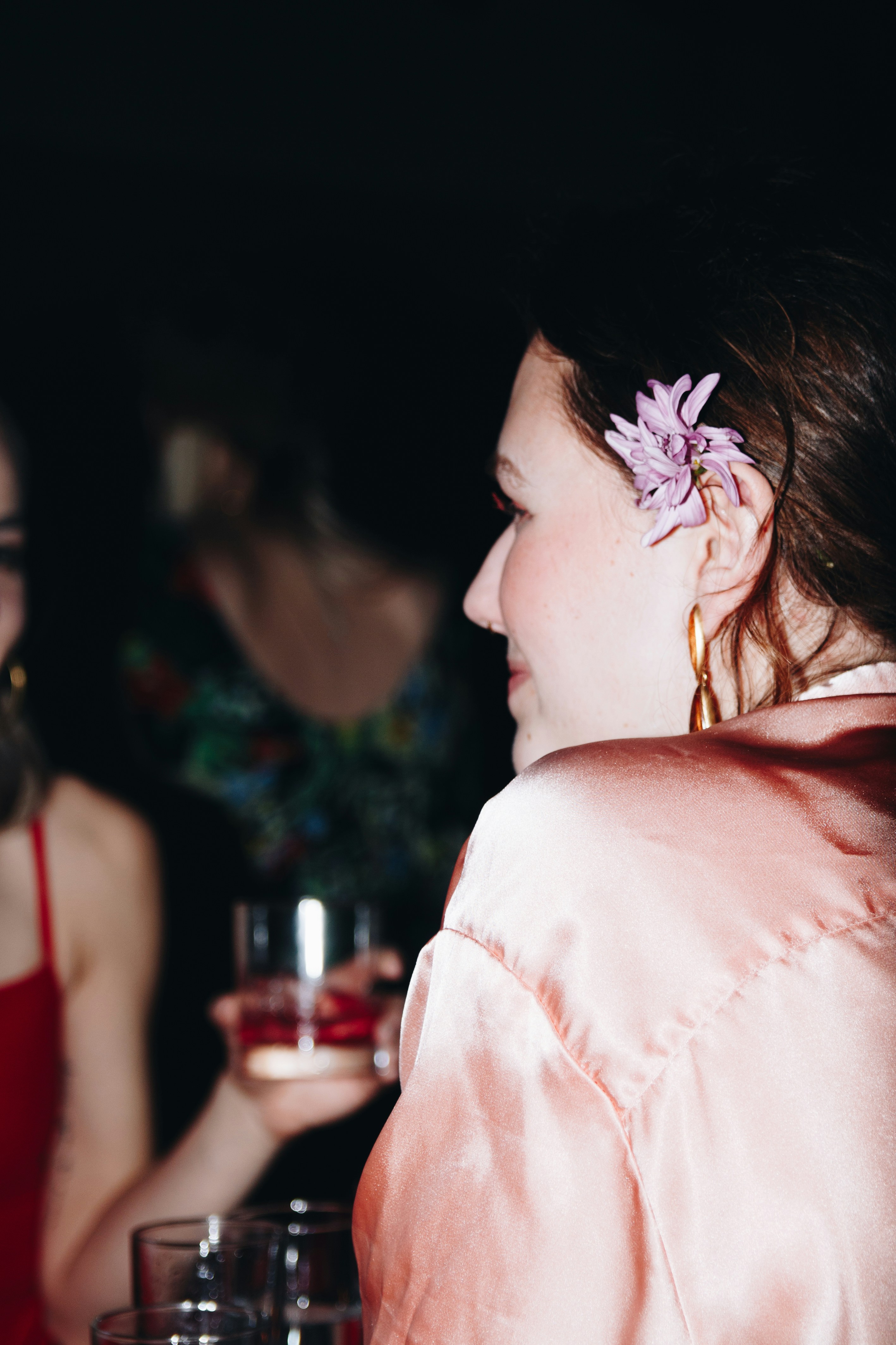 clear wine glass on brown wooden table