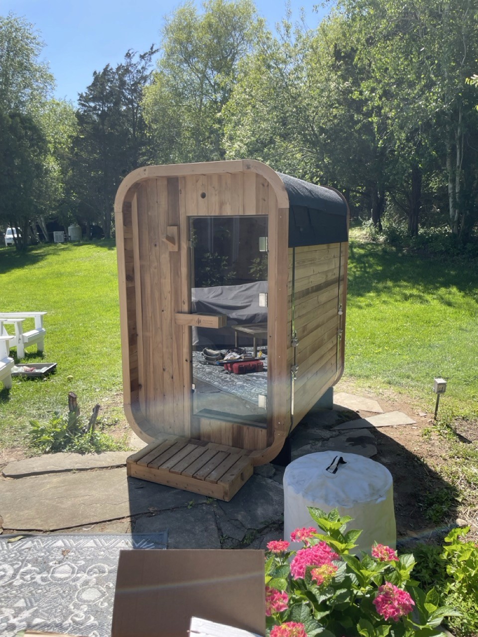 Finished assembled sauna
