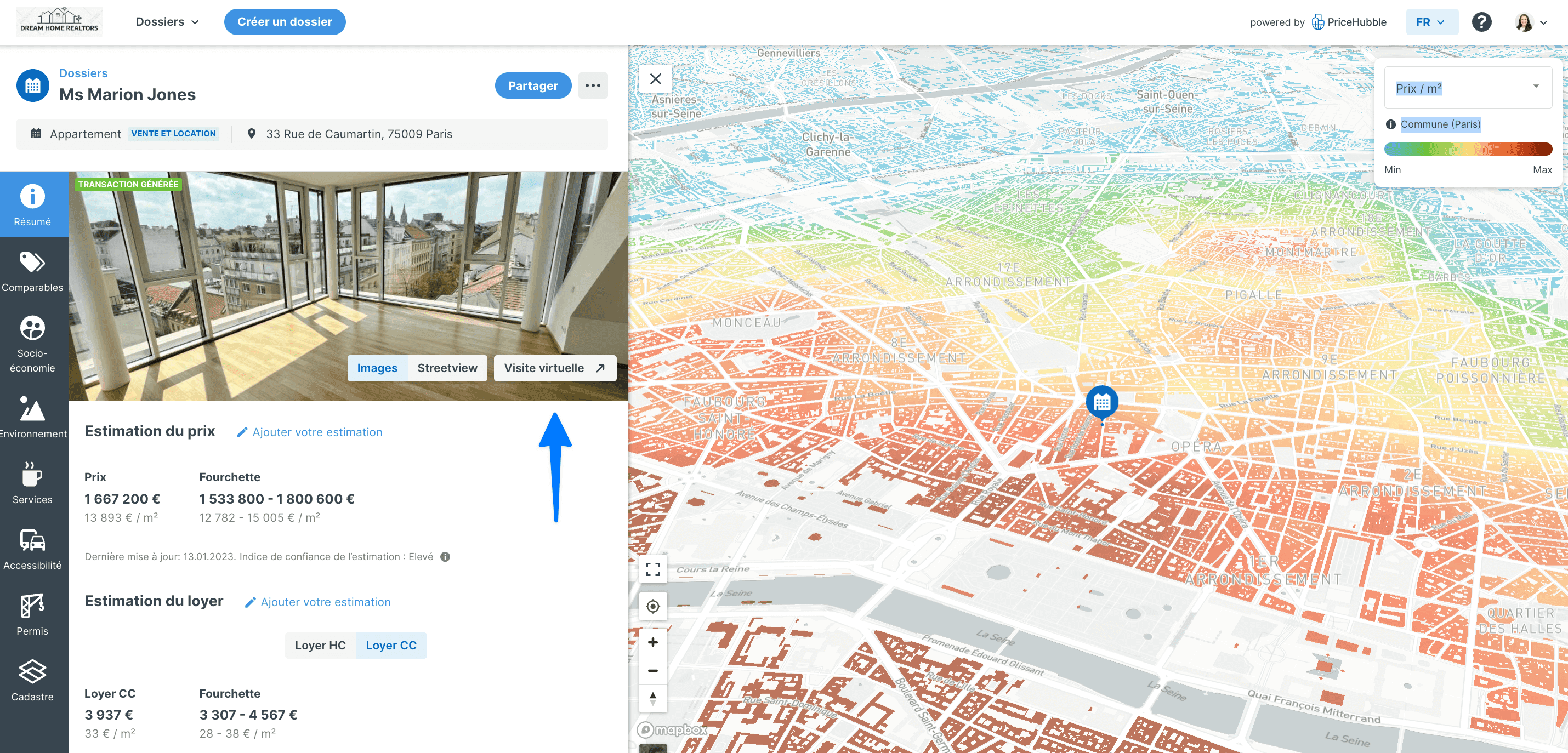virtual tour button FR