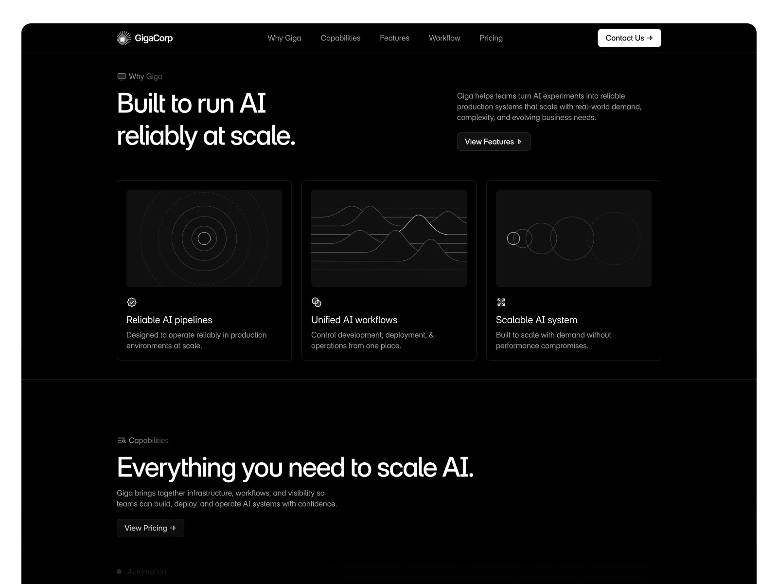 Giga — 极简现代 AI 产品官网设计灵感