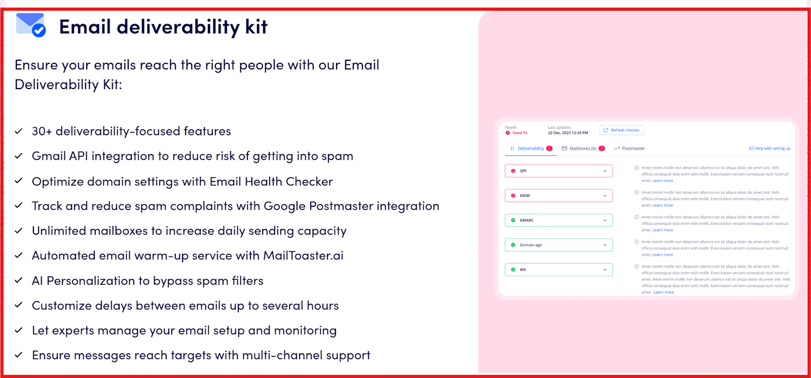 Reply.io email deliverability kit