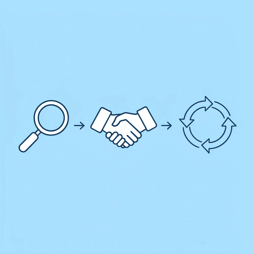 Three-step process showing effective bulletin board characteristics: children exploring, interactive participation, and regular updates