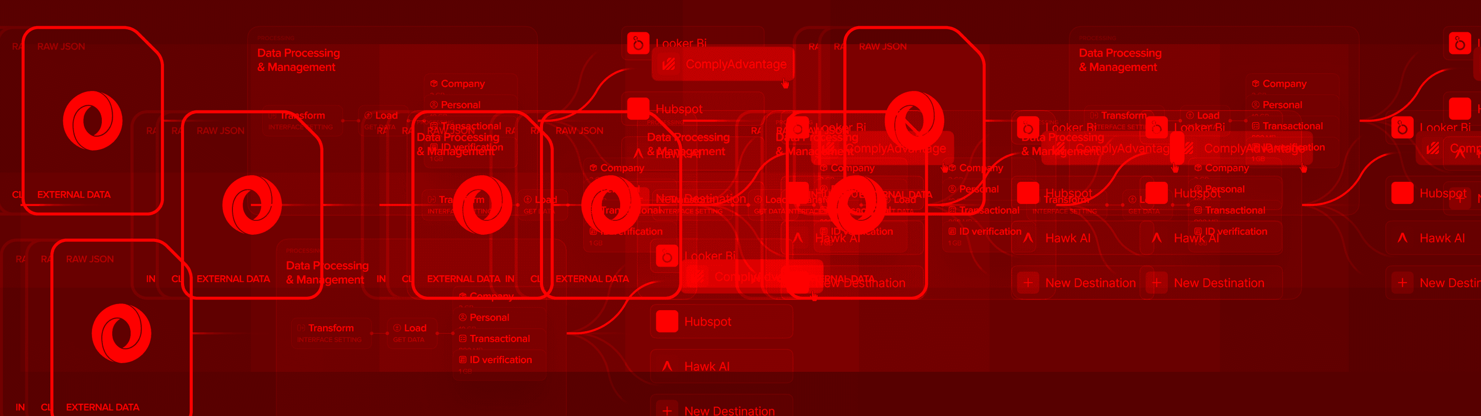 An abstract image made up of various product schemes
