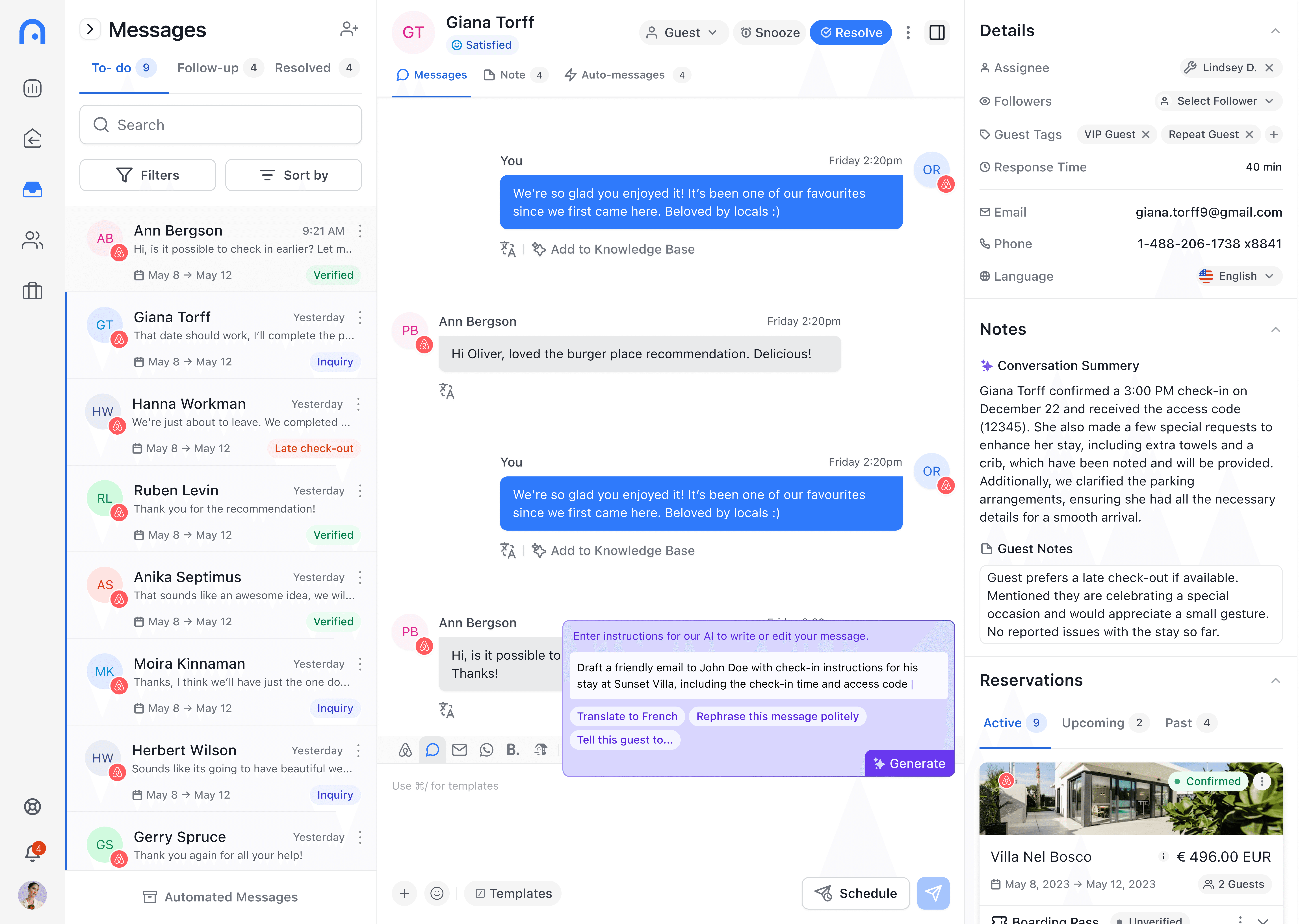 Platform screen open to the Inbox