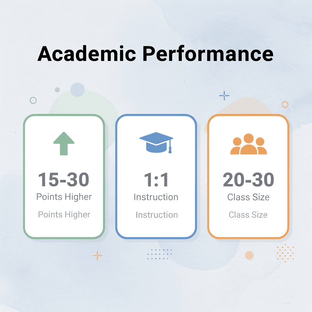 Statistics showing homeschooling academic performance metrics