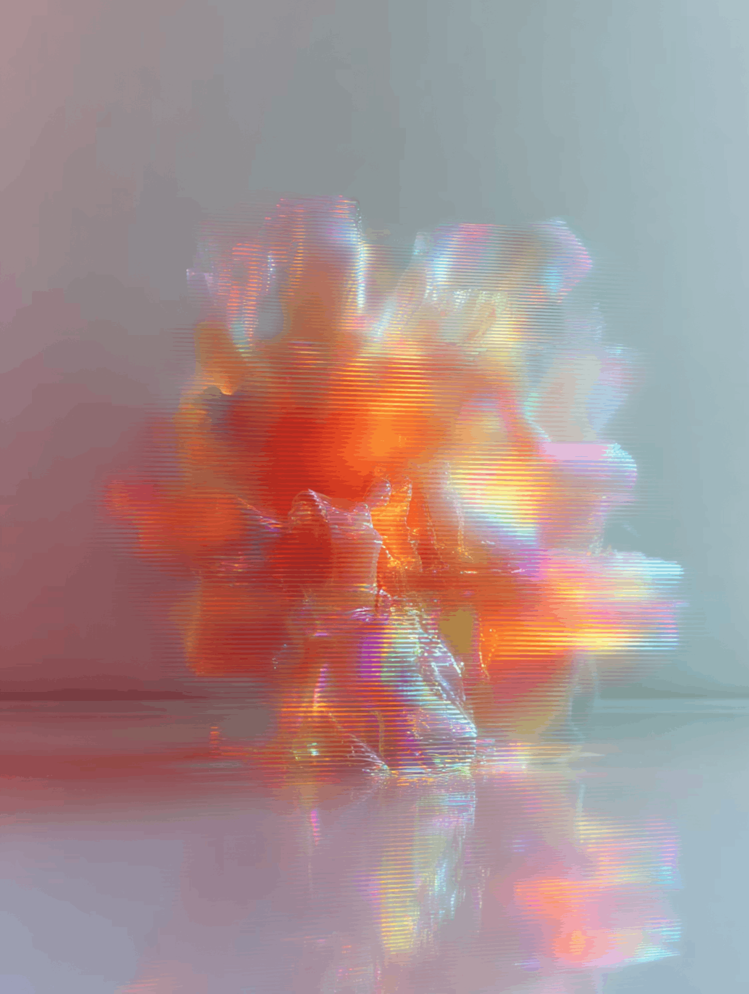 Abstract colorful light explosion with soft blurred glow.